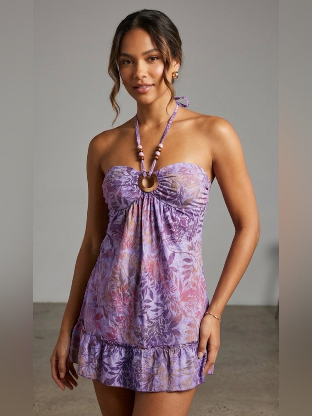 Santiki Lavender Halter Mini Dress